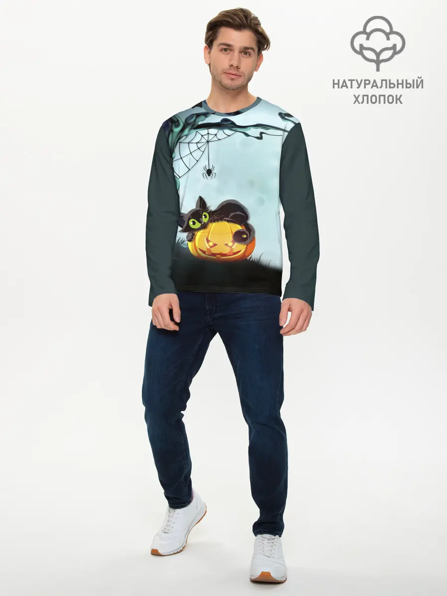 Мужской лонгслив базовый / HALLOWEEN. (P007_P004ooo2735299, P004ooo2735299)