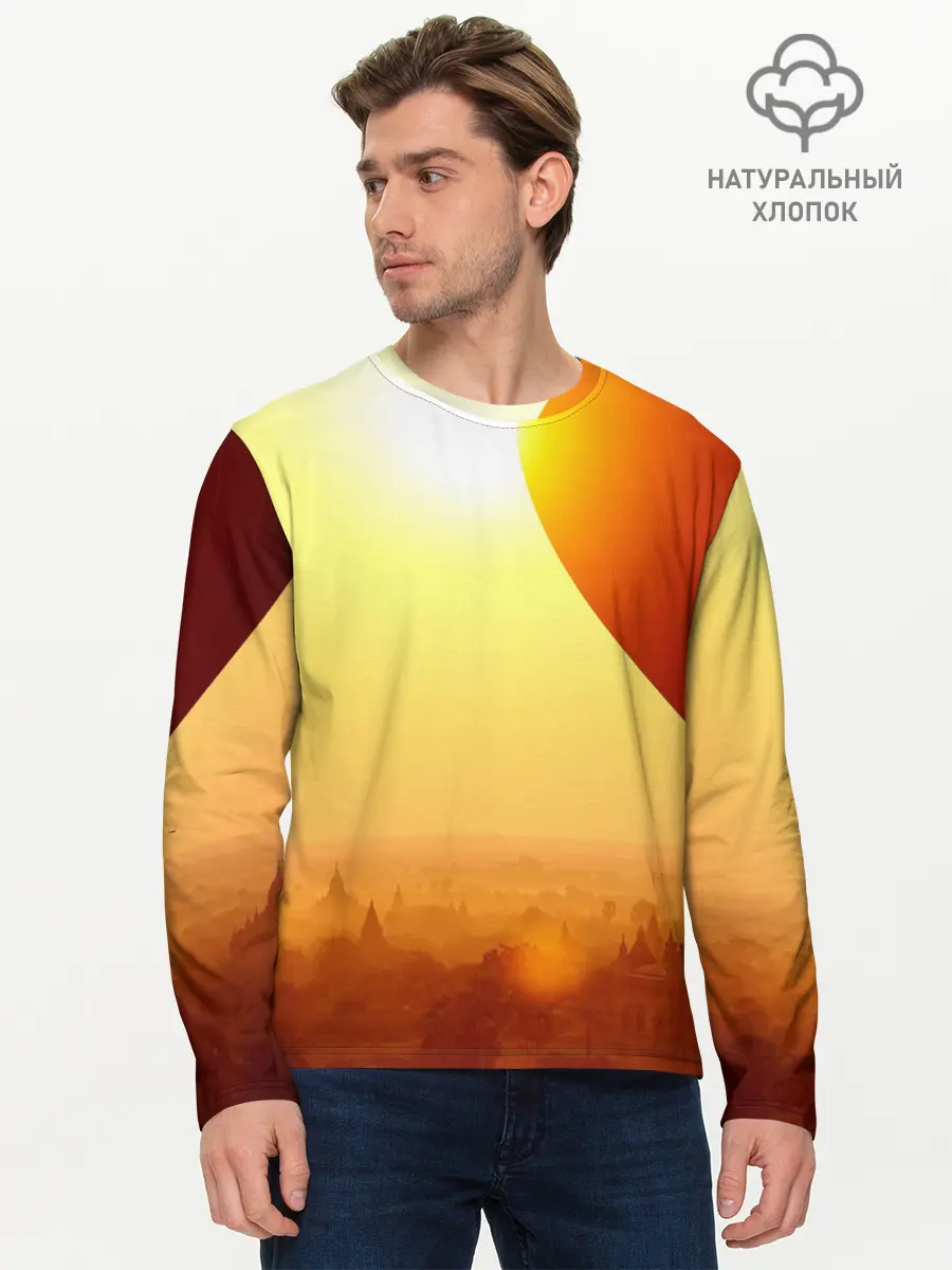 Мужской лонгслив базовый / Город в пустыне (P007_P004ooo2735647, P004ooo2735647)