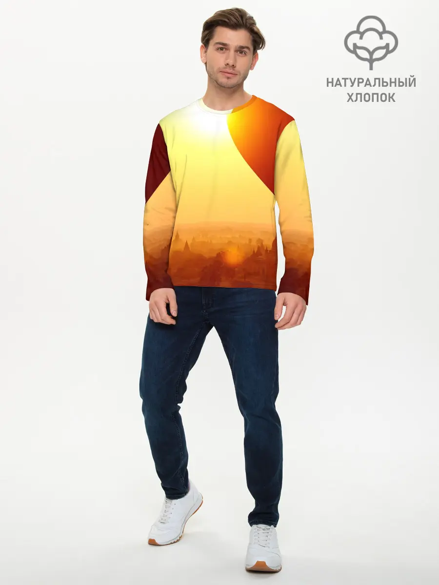 Мужской лонгслив базовый / Город в пустыне (P007_P004ooo2735647, P004ooo2735647)