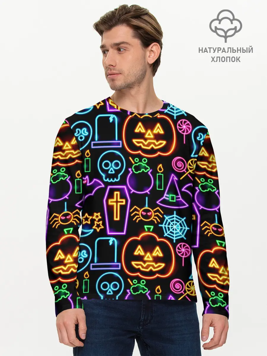 Мужской лонгслив базовый / Halloween (P007_P004ooo2738451, P004ooo2738451)