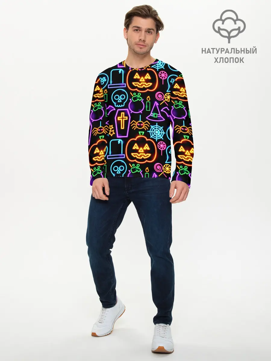 Мужской лонгслив базовый / Halloween (P007_P004ooo2738451, P004ooo2738451)