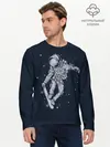 Мужской лонгслив базовый / Космонавт на скейте (P007_P004ooo2737581, P004ooo2737581)