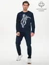 Мужской лонгслив базовый / Космонавт на скейте (P007_P004ooo2737581, P004ooo2737581)