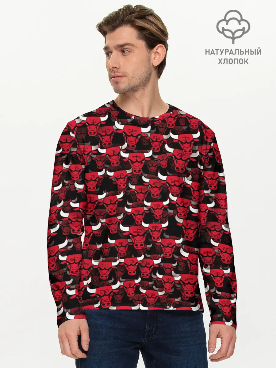 Мужской лонгслив базовый / Быки Chicago Bulls (P007_P004ooo2739975, P004ooo2739975)