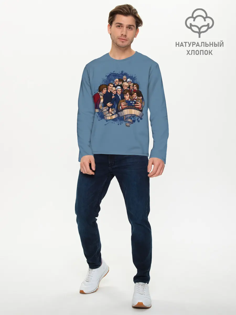 Мужской лонгслив базовый / 13 докторов кто (P007_P004ooo2740263, P004ooo2740263)