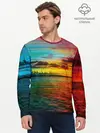 Мужской лонгслив базовый / Glitch Sunset (P007_P004ooo2740417, P004ooo2740417)