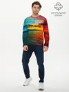 Мужской лонгслив базовый / Glitch Sunset (P007_P004ooo2740417, P004ooo2740417)