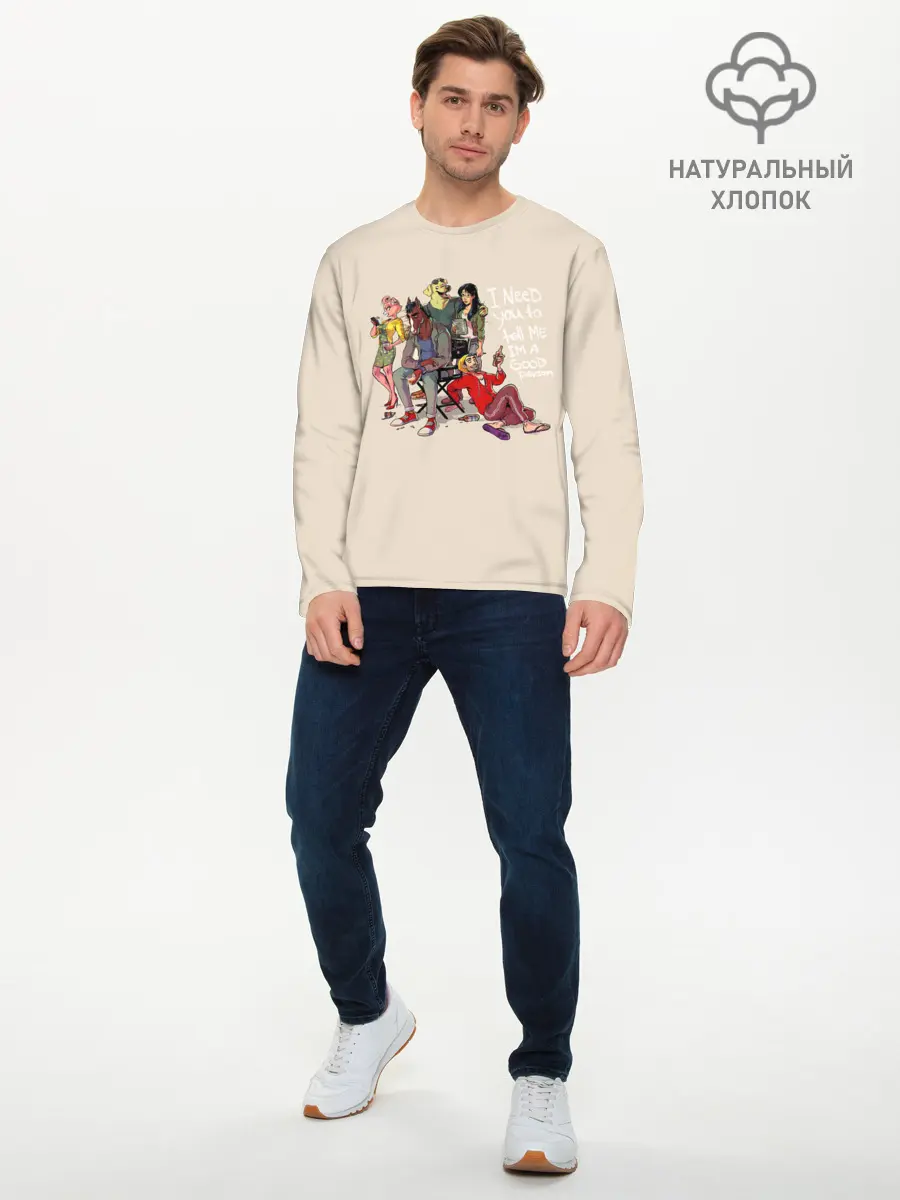 Мужской лонгслив базовый / Конь БоДжек (P007_P004ooo2740441, P004ooo2740441)