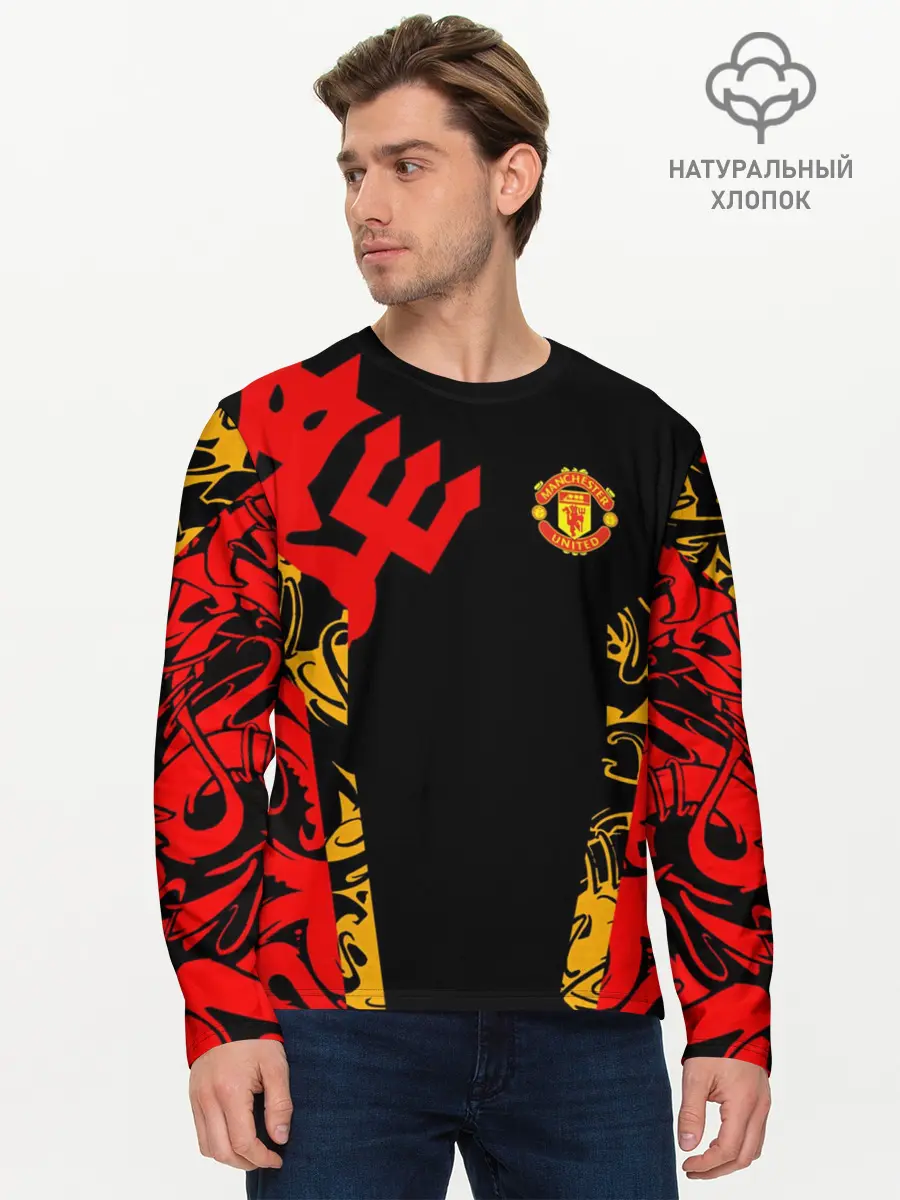 Мужской лонгслив базовый / Manchester United | Red Devils (P007_P004ooo2739109, P004ooo2739109)