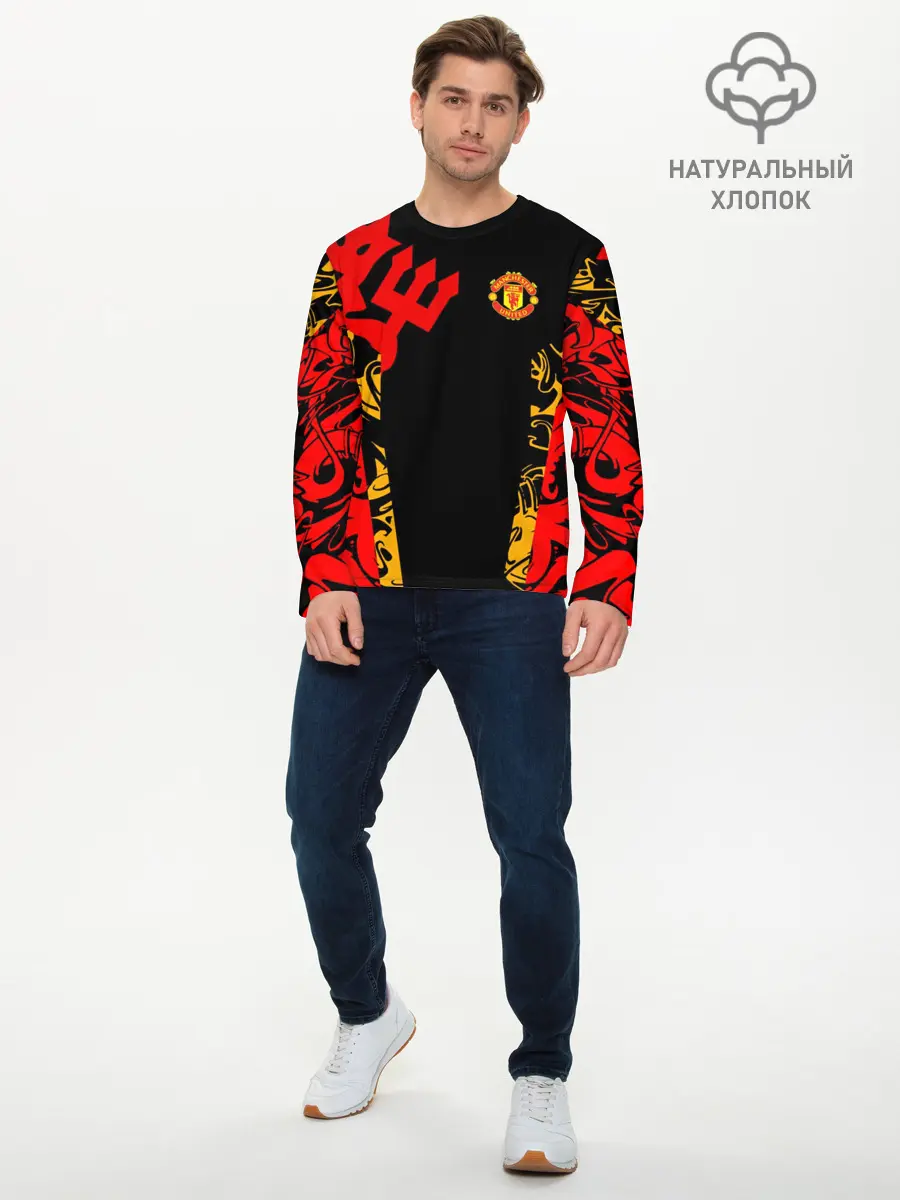 Мужской лонгслив базовый / Manchester United | Red Devils (P007_P004ooo2739109, P004ooo2739109)