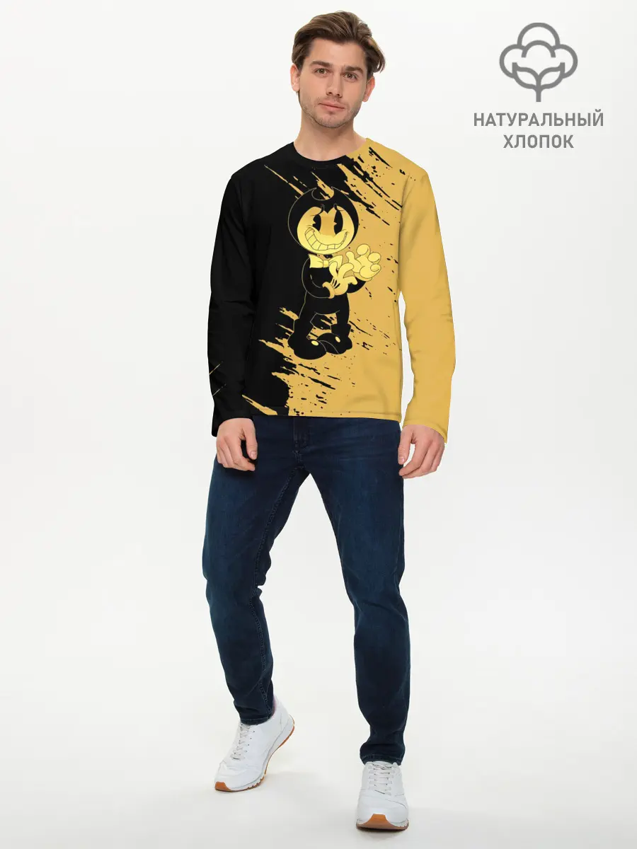 Мужской лонгслив базовый / Bendy And The Ink Machine (P007_P004ooo2743123, P004ooo2743123)