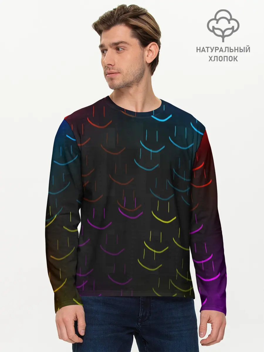Мужской лонгслив базовый / Rainbow smile (P007_P004ooo2742785, P004ooo2742785)