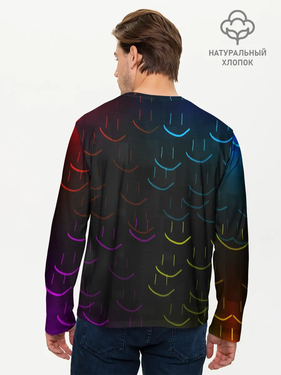 Мужской лонгслив базовый / Rainbow smile (P007_P004ooo2742785, P004ooo2742785)