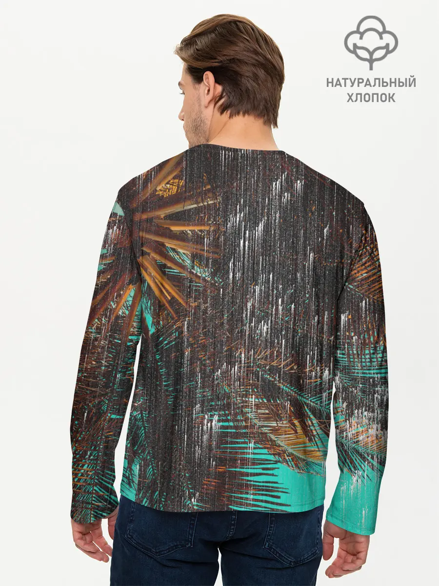 Мужской лонгслив базовый / Palm glitch art (P007_P004ooo2747493, P004ooo2747493)