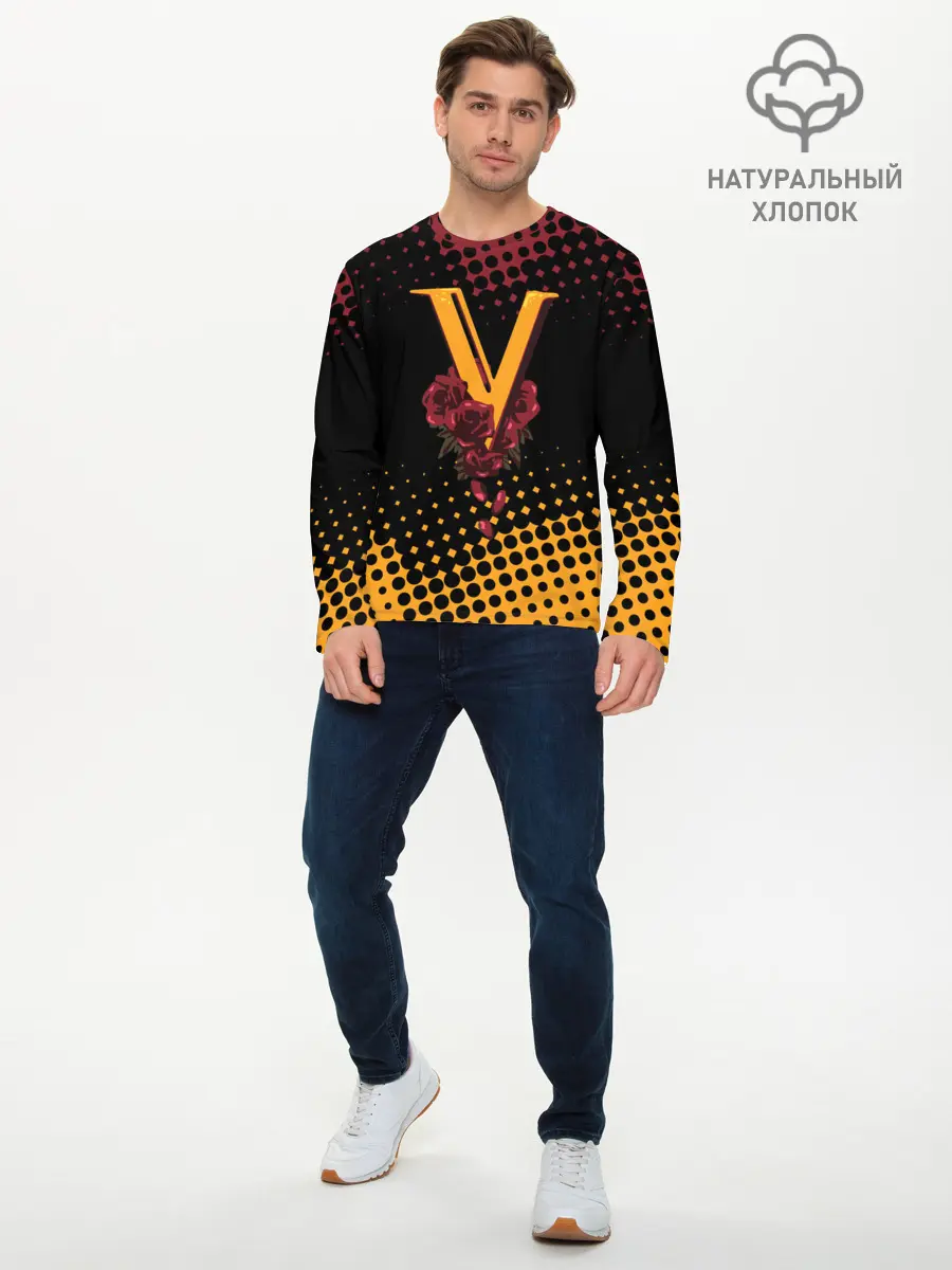 Мужской лонгслив базовый / CYBERPUNK 2077 / VALENTINO. (P007_P004ooo2747931, P004ooo2747931)