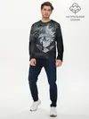 Мужской лонгслив базовый / Лицо Астера на состаренном черном фоне (P007_P004ooo2753087, P004ooo2753087)