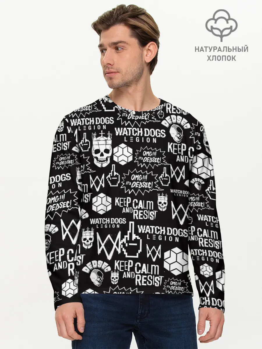 Мужской лонгслив базовый / WATCH DOGS LEGION (P007_P004ooo2751963, P004ooo2751963)