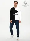 Мужской лонгслив базовый / Черный кот (P007_P004ooo2758313, P004ooo2758313)