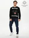 Мужской лонгслив базовый / Осторожно! Я крэйзи. (P007_P004ooo2758761, P004ooo2758761)
