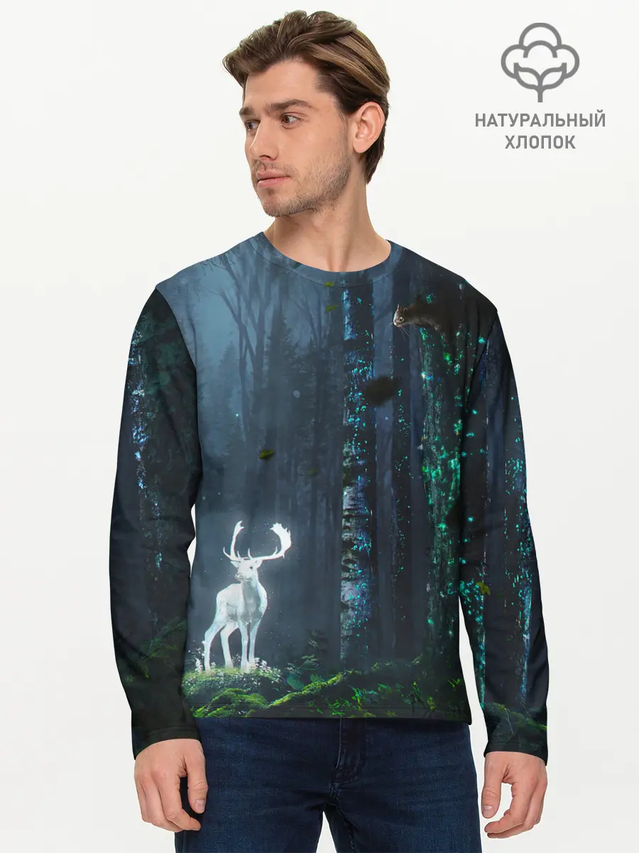 Мужской лонгслив базовый / Олень (P007_P004ooo2761095, P004ooo2761095)
