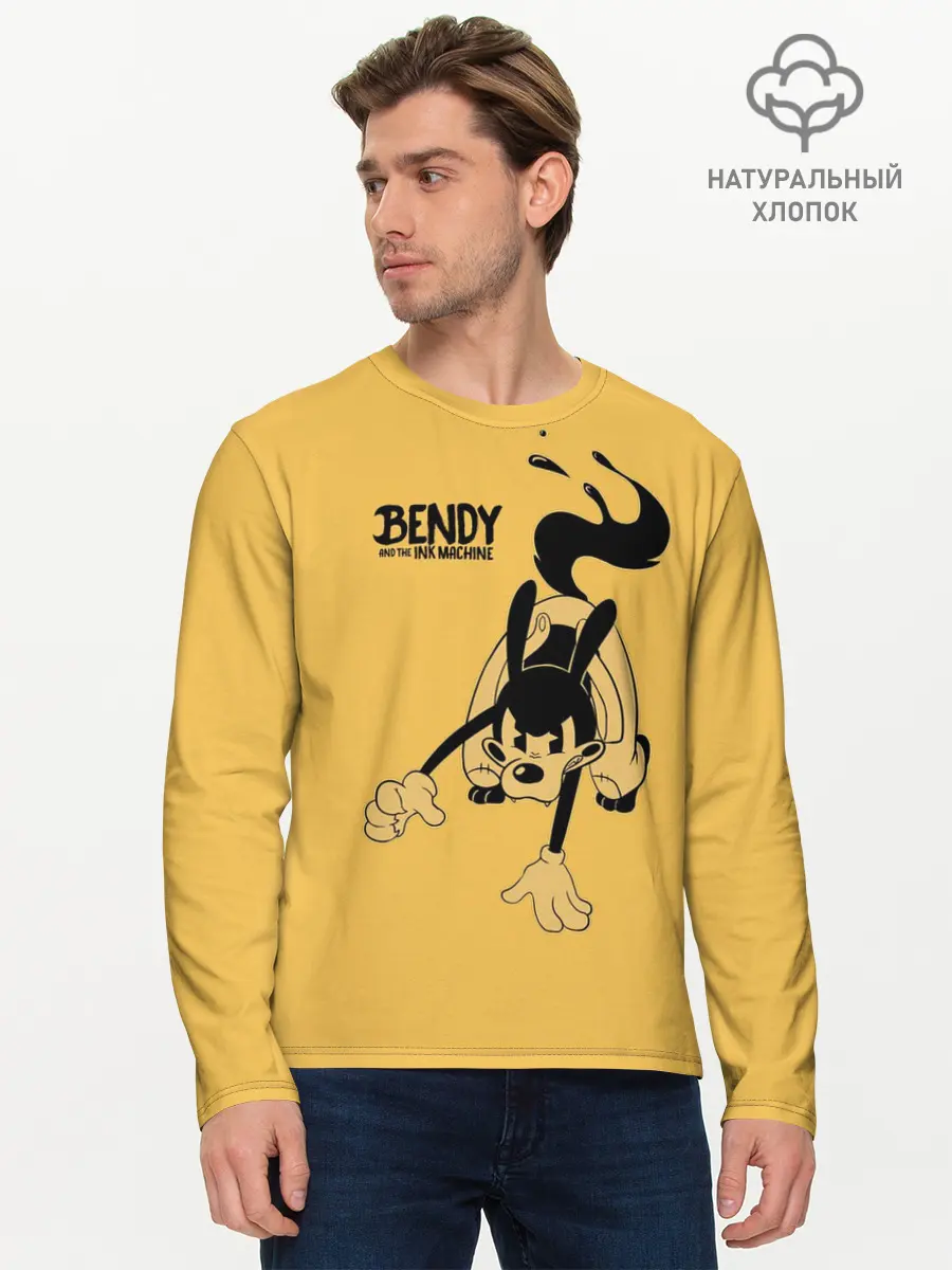 Мужской лонгслив базовый / Bendy And The Ink Machine (P007_P004ooo2759815, P004ooo2759815)