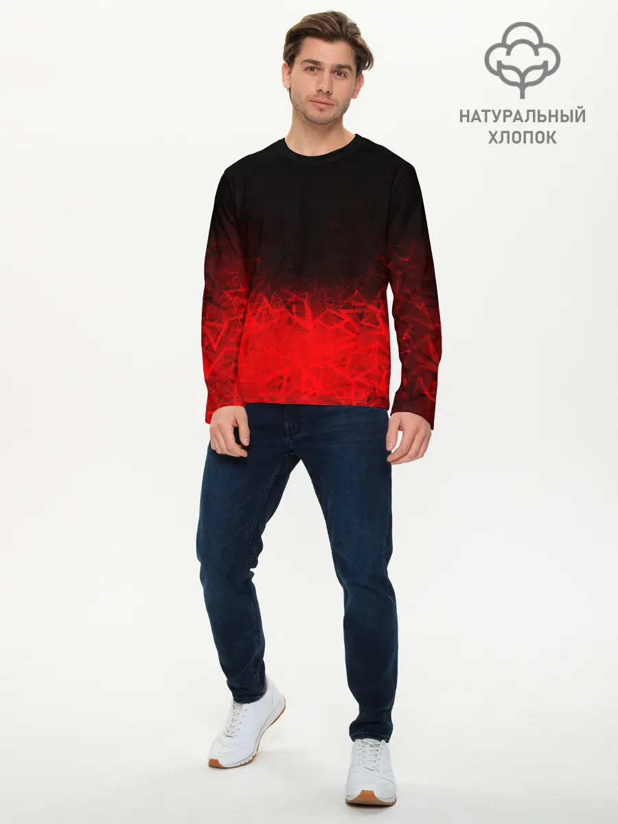 Мужской лонгслив базовый / КРАСНО-ЧЕРНЫЙ ГРАДИЕНТ (P007_P004ooo2761877, P004ooo2761877)