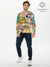 Мужской лонгслив базовый / Pop Art (P007_P004ooo2762805, P004ooo2762805)