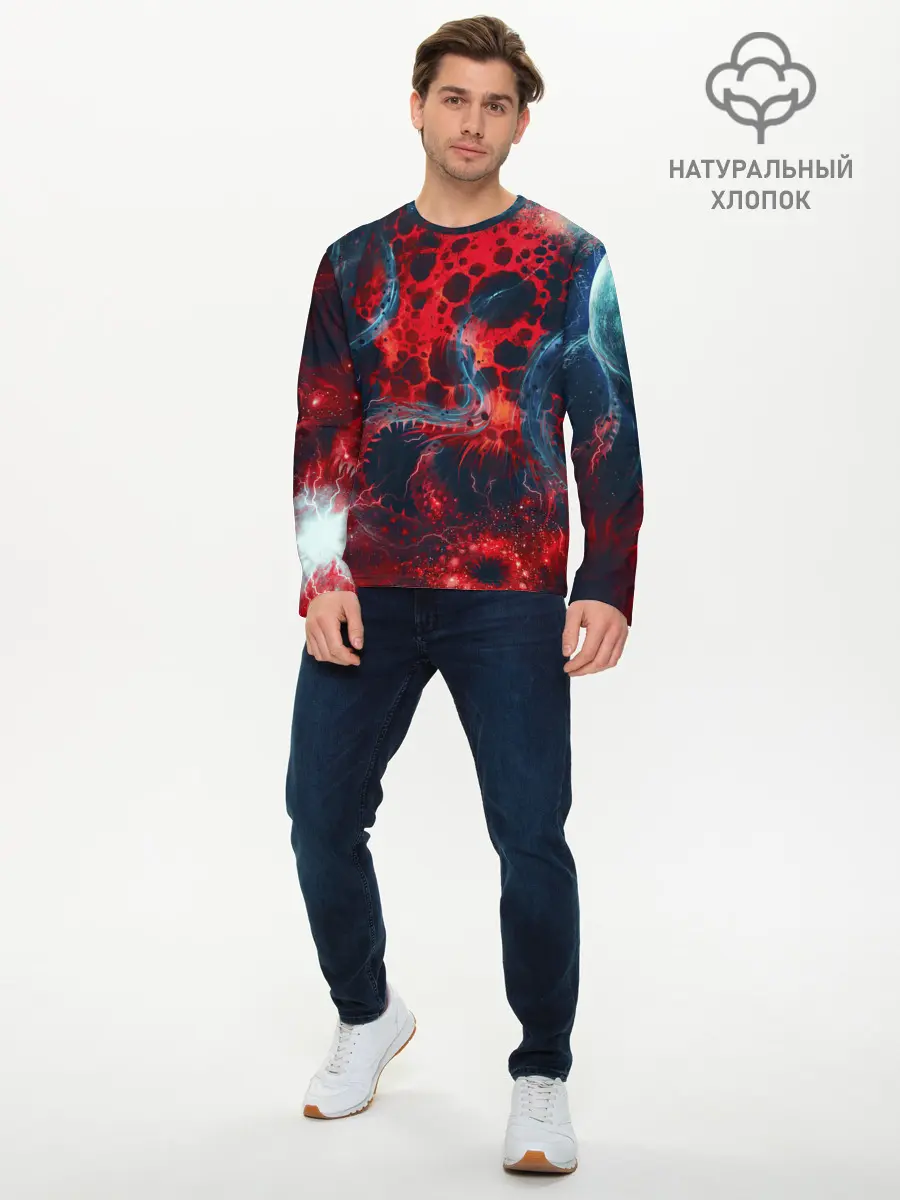 Мужской лонгслив базовый / Гигантский космический монстр (P007_P004ooo2762991, P004ooo2762991)