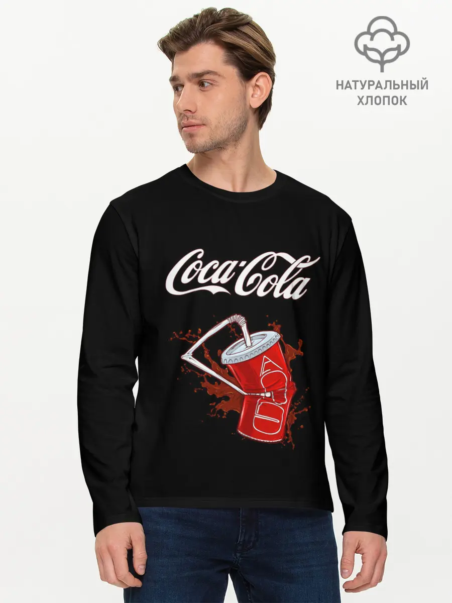 Мужской лонгслив базовый / Coca Cola (P007_P004ooo2768981, P004ooo2768981)