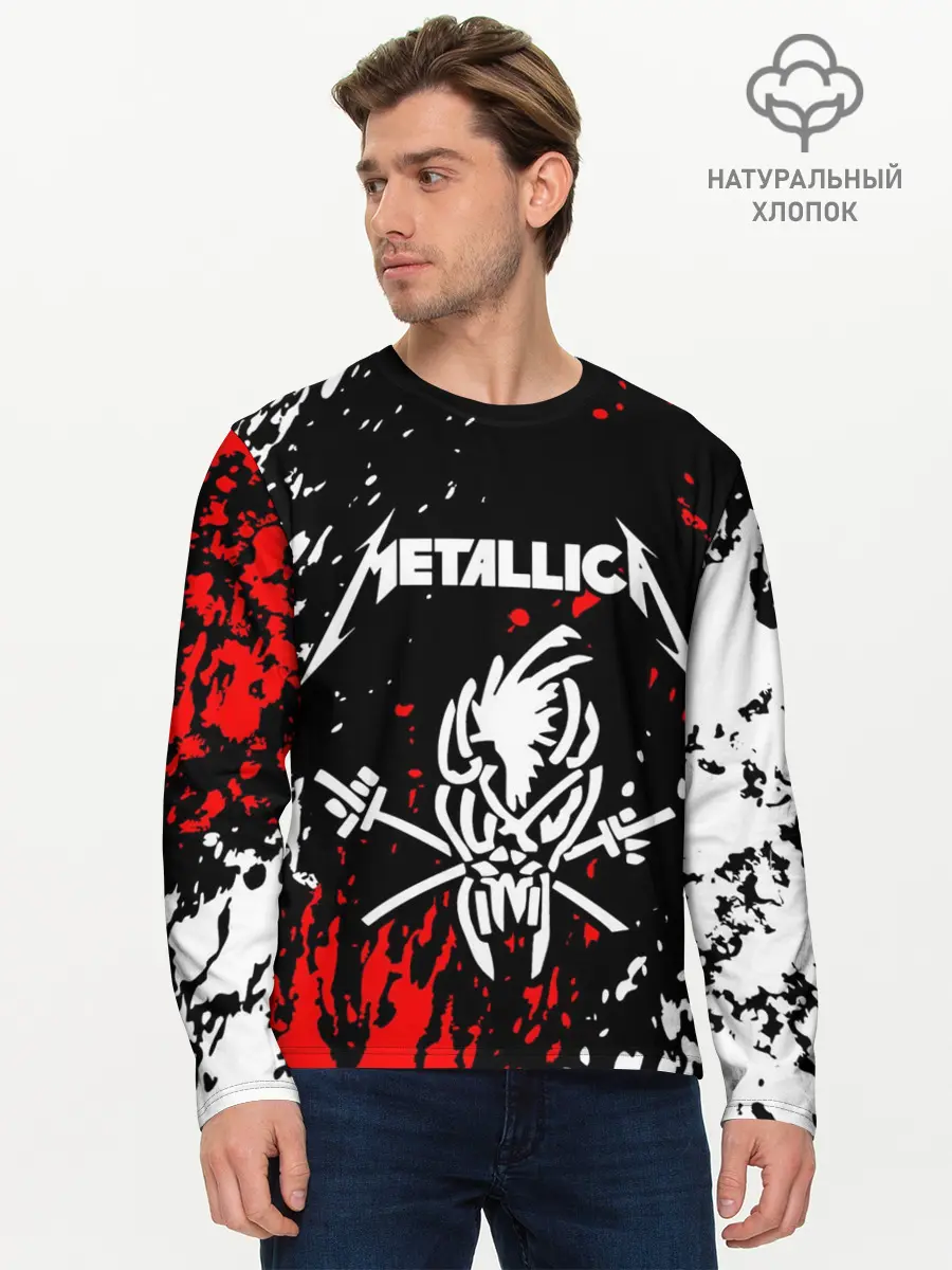 Мужской лонгслив базовый / METALLICA (P007_P004ooo2771611, P004ooo2771611)