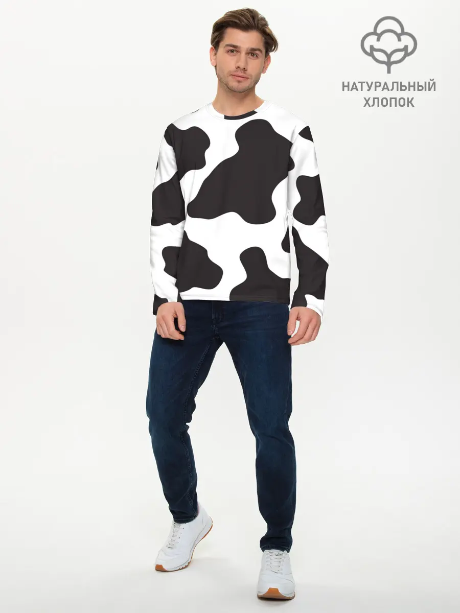 Мужской лонгслив базовый / корова (P007_P004ooo2773697, P004ooo2773697)