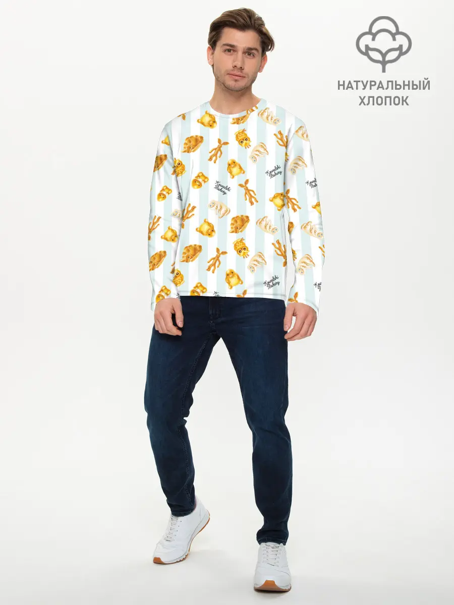 Мужской лонгслив базовый / Baked Goods Pattern (P007_P004ooo2775431, P004ooo2775431)