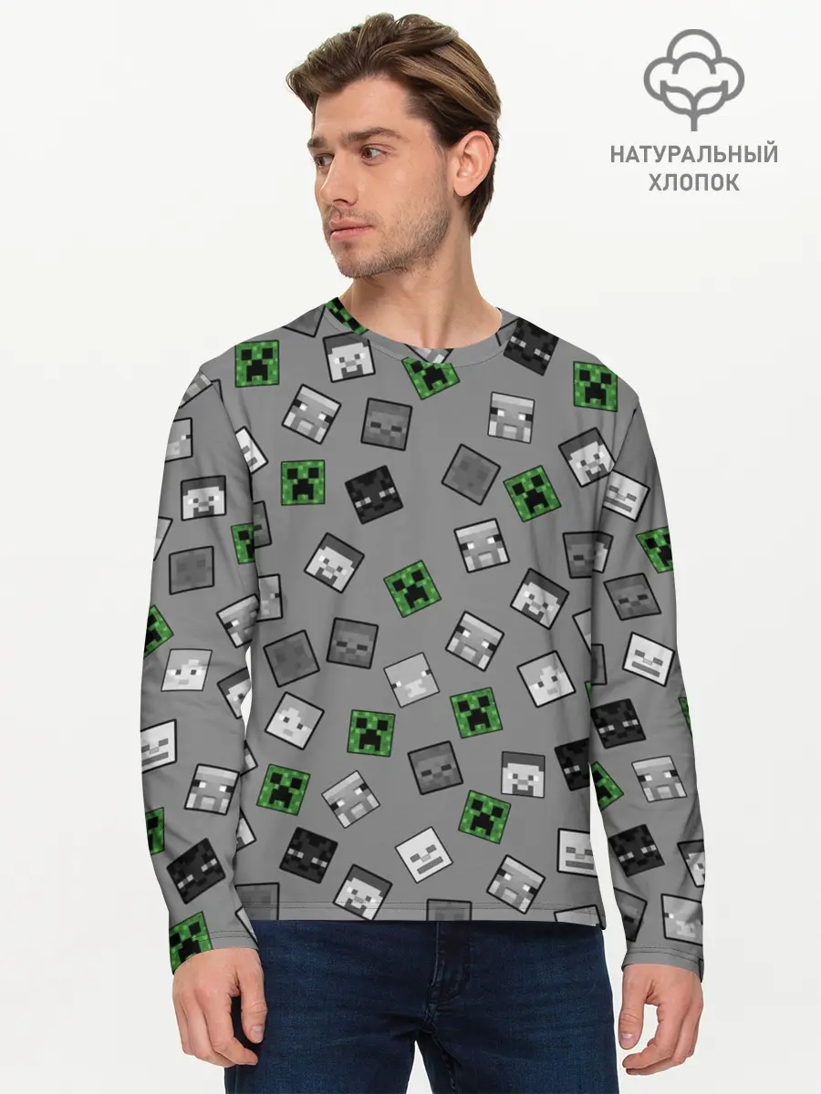 Мужской лонгслив базовый / Minecraft (P007_P004ooo2777045, P004ooo2777045)