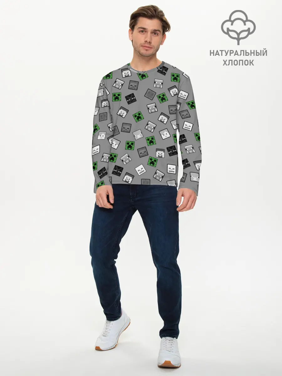 Мужской лонгслив базовый / Minecraft (P007_P004ooo2777045, P004ooo2777045)