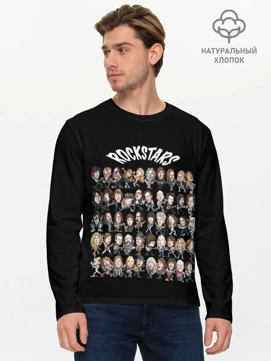 Мужской лонгслив базовый / ROCK STARS (P007_P004ooo2782597, P004ooo2782597)