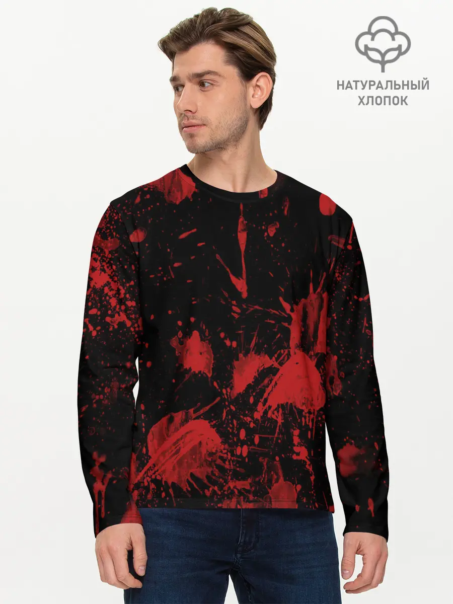 Мужской лонгслив базовый / Пятна кровавой краски (P007_P004ooo2782653, P004ooo2782653)