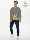 Мужской лонгслив базовый / Коте смотрит вверх (P007_P004ooo2781339, P004ooo2781339)