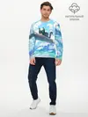 Мужской лонгслив базовый / Снежный котенок (P007_P004ooo2785279, P004ooo2785279)