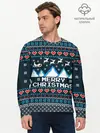 Мужской лонгслив базовый / Свитер Merry Christmas (P007_P004ooo2784675, P004ooo2784675)