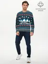 Мужской лонгслив базовый / Свитер Merry Christmas (P007_P004ooo2784675, P004ooo2784675)