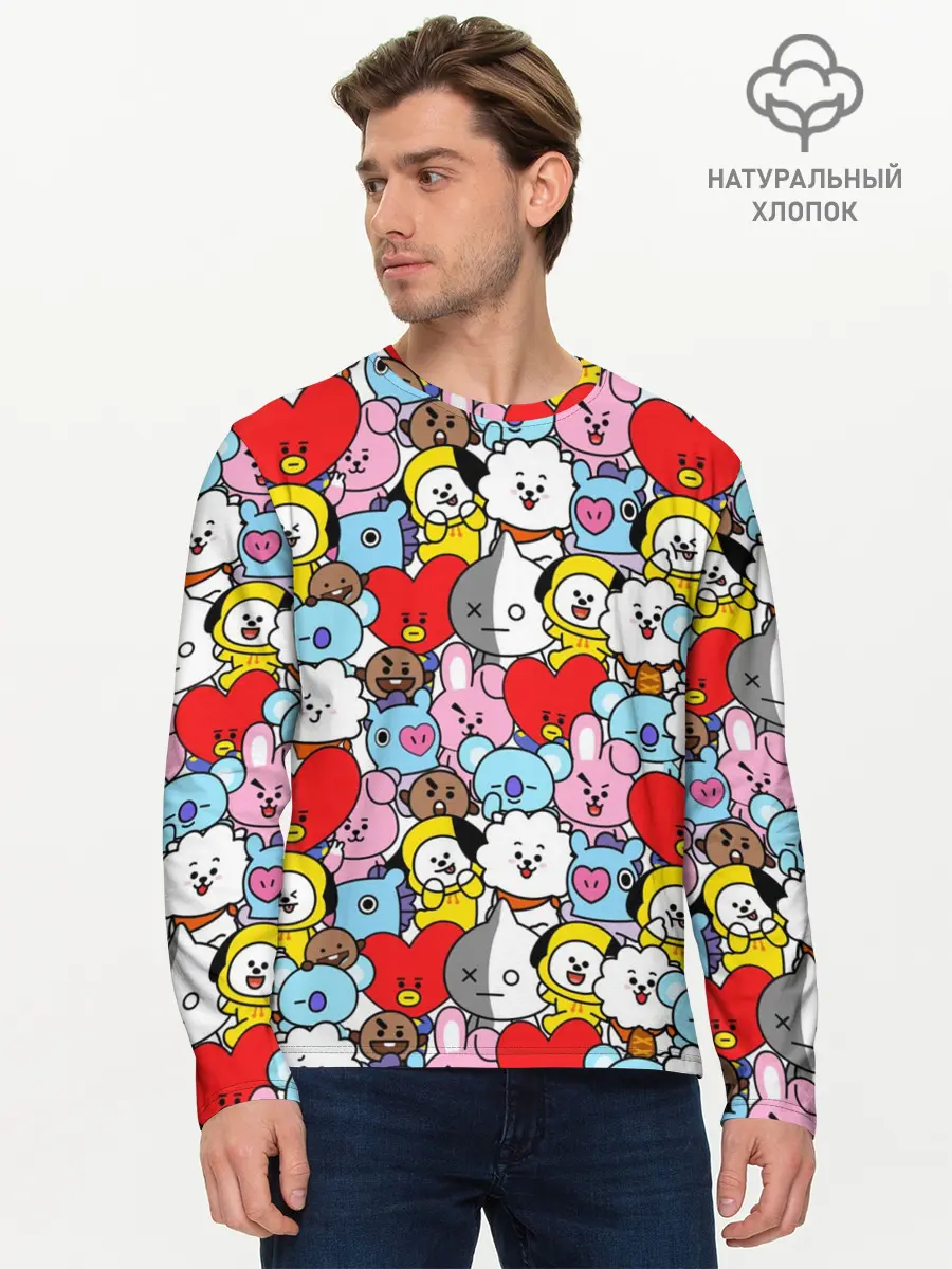 Мужской лонгслив базовый / BT21 / BTS (P007_P004ooo2787045, P004ooo2787045)