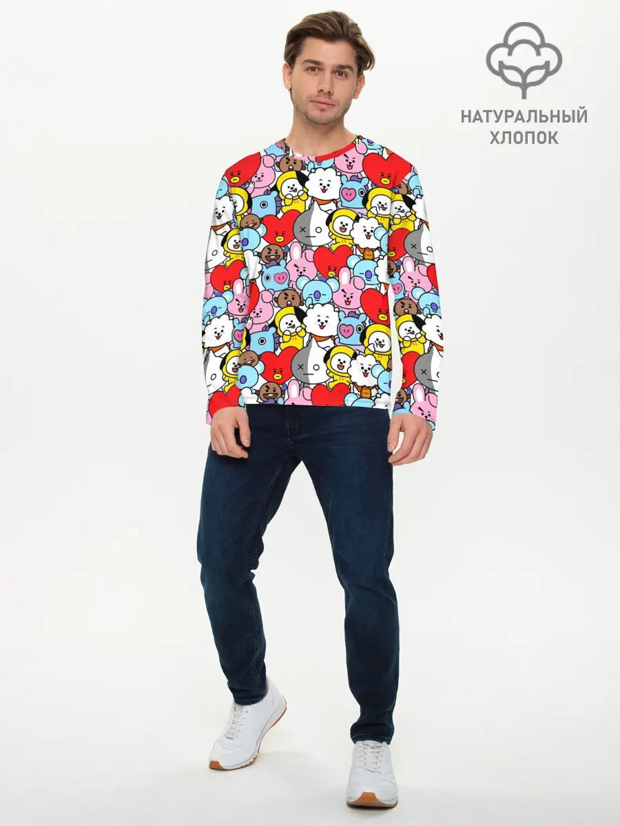 Мужской лонгслив базовый / BT21 / BTS (P007_P004ooo2787045, P004ooo2787045)