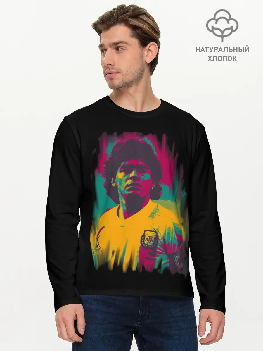 Мужской лонгслив базовый / Diego Maradona (P007_P004ooo2788369, P004ooo2788369)