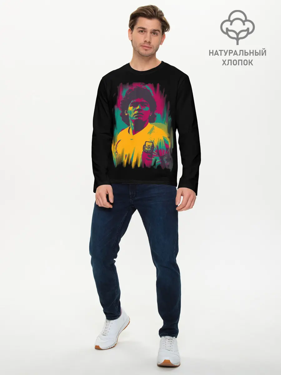 Мужской лонгслив базовый / Diego Maradona (P007_P004ooo2788369, P004ooo2788369)