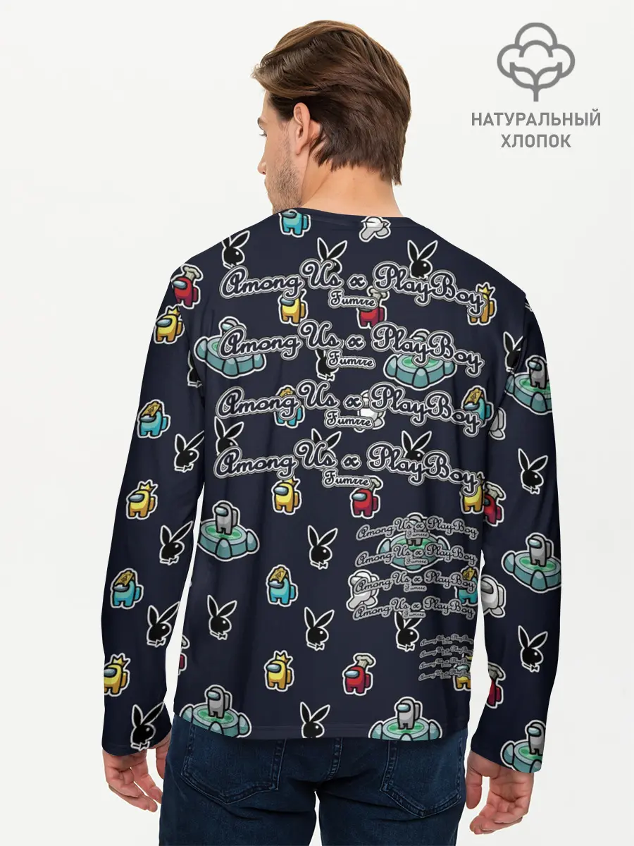 Мужской лонгслив базовый / PlayBoy x Among Us monogram (P007_P004ooo2788039, P004ooo2788039)