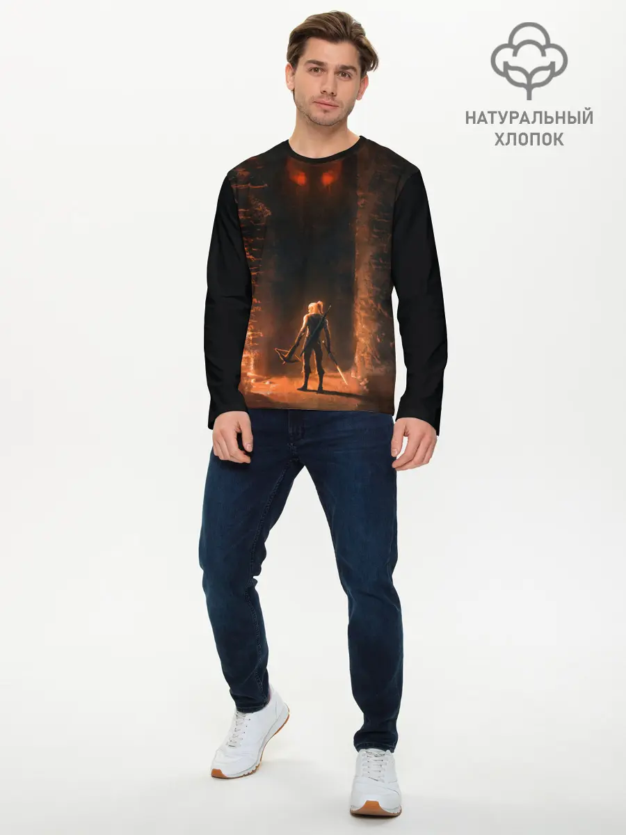 Мужской лонгслив базовый / Ведьмак (P007_P004ooo2791013, P004ooo2791013)