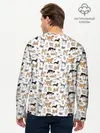 Мужской лонгслив базовый / Узор собаки много (P007_P004ooo2790979, P004ooo2790979)