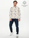 Мужской лонгслив базовый / Узор собаки много (P007_P004ooo2790979, P004ooo2790979)