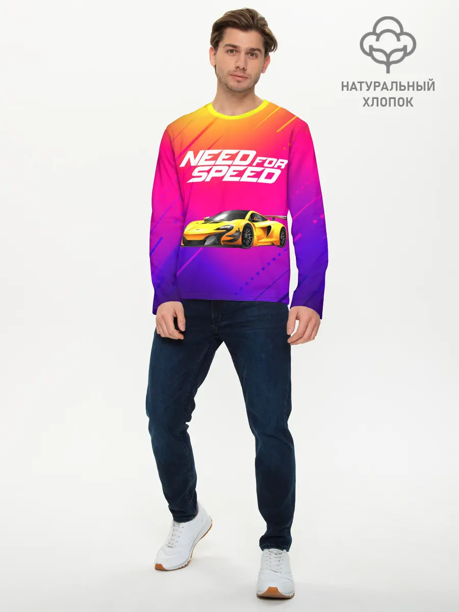 Мужской лонгслив базовый / NEED FO SPEED (P007_P004ooo2793389, P004ooo2793389)