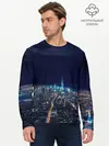 Мужской лонгслив базовый / Ночной город (P007_P004ooo2794703, P004ooo2794703)